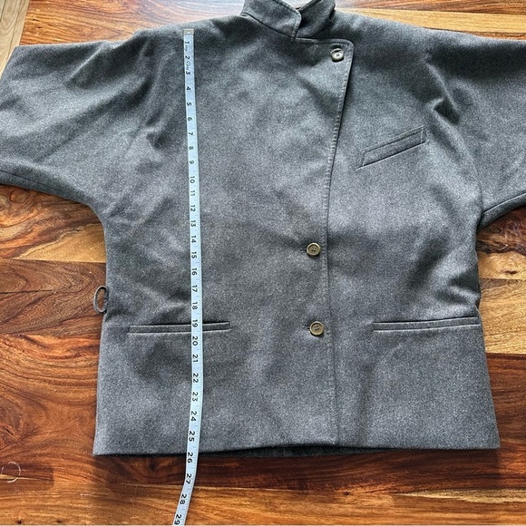 Vintage Gucci Wool blazer Leather Trim 48 Dolman Sleeve - Picture 12 of 15